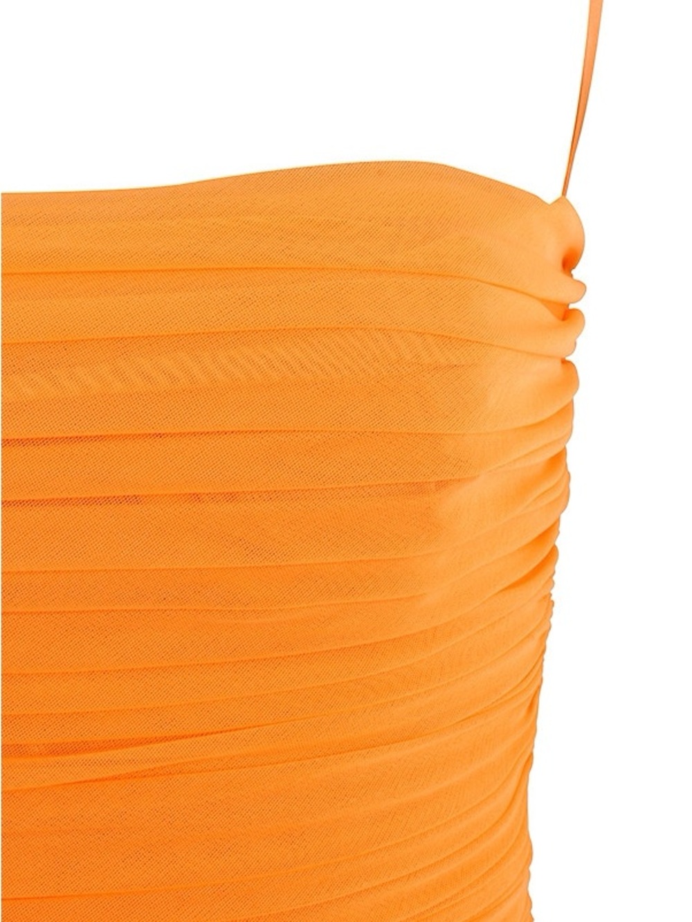 HOUSE of CB Tangerine Ruched Organza Mesh Mini Dress Sz. M - Picture 5 of 15